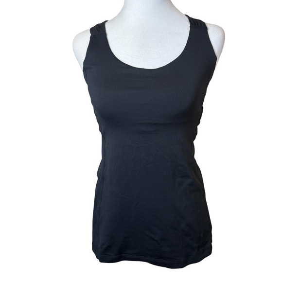 Lululemon Spin Me Tank Top Twist Black Size 6 Shelf Bra Gym Fitness Workout Yoga - Picture 5 of 11